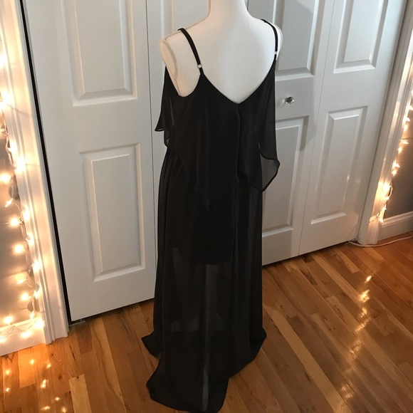 NWOT Black Chiffon Maxi Dress - Picture 9 of 10